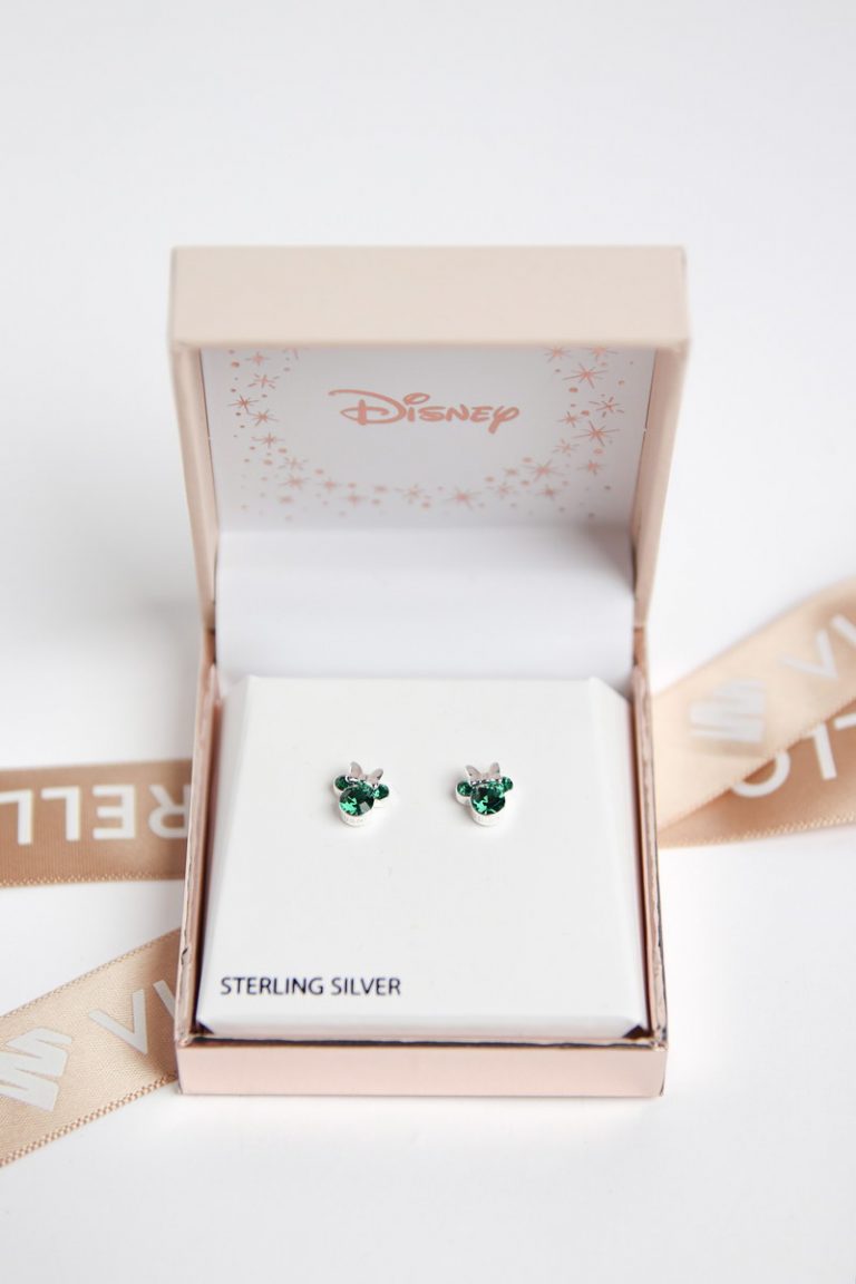 Small Minnie Mouse Disney Green Σκουλαρίκια Ασήμι 925