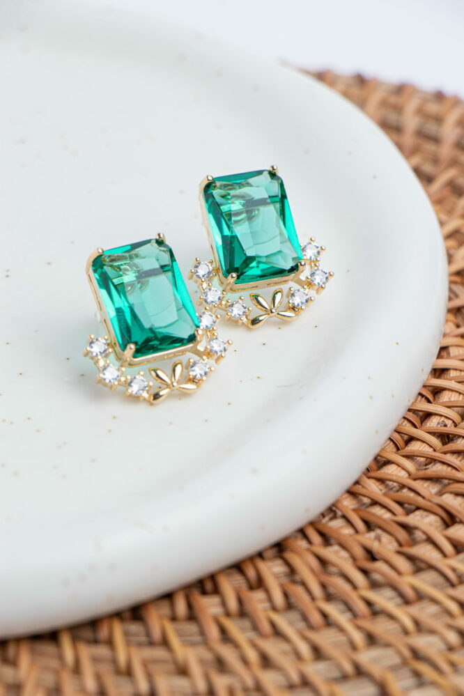 Square Crystal Σκουλαρίκια