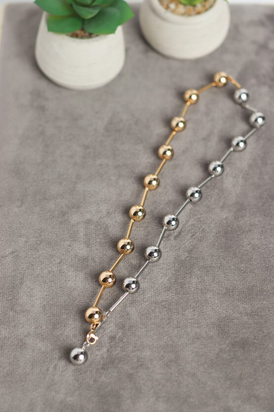 Dot Two Tone Stainless Steel Κολιέ
