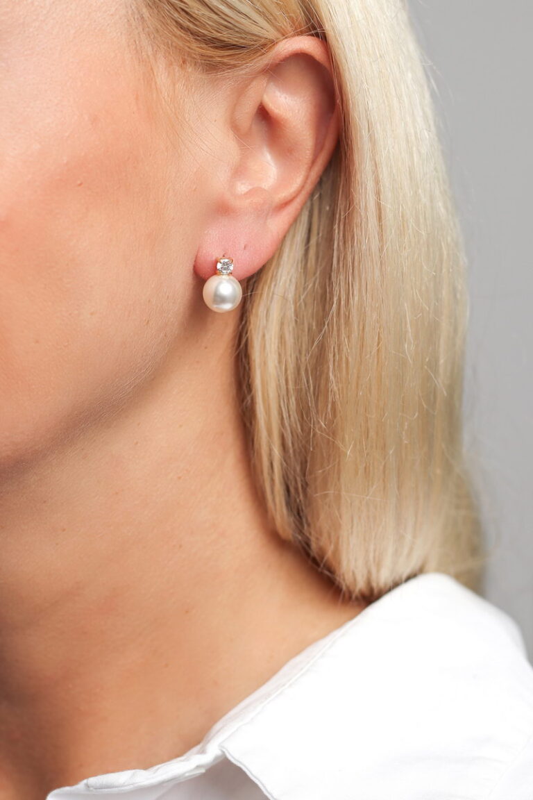 Αρμονία Stainless Steel Σκουλαρίκια Με Πέρλα