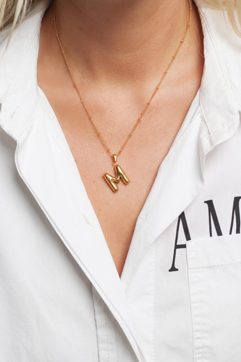 Bubble Monogram Stainless Steel Κολιέ Μονόγραμμα