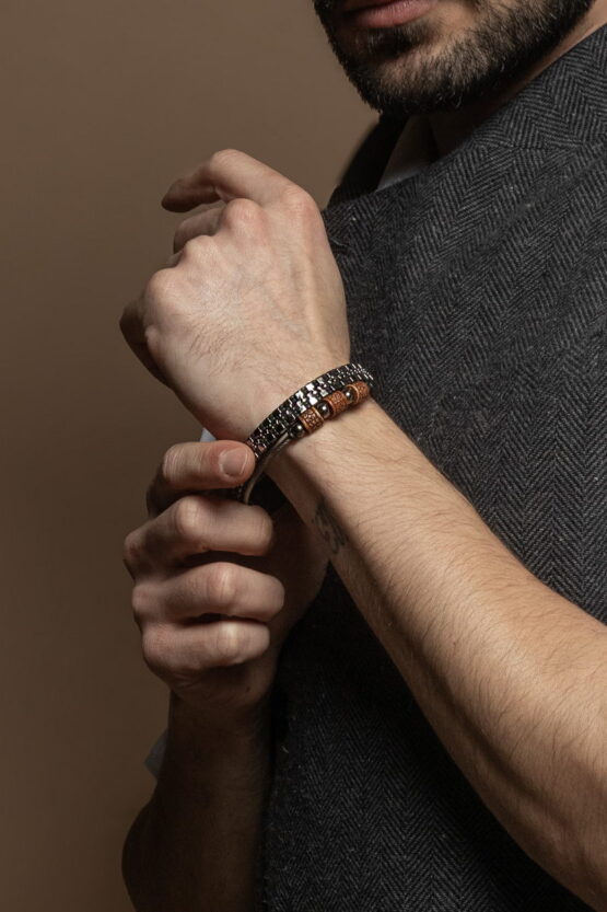 Adam Stainless Steel Ανδρικό Βραχίολι Σχέδιο 1