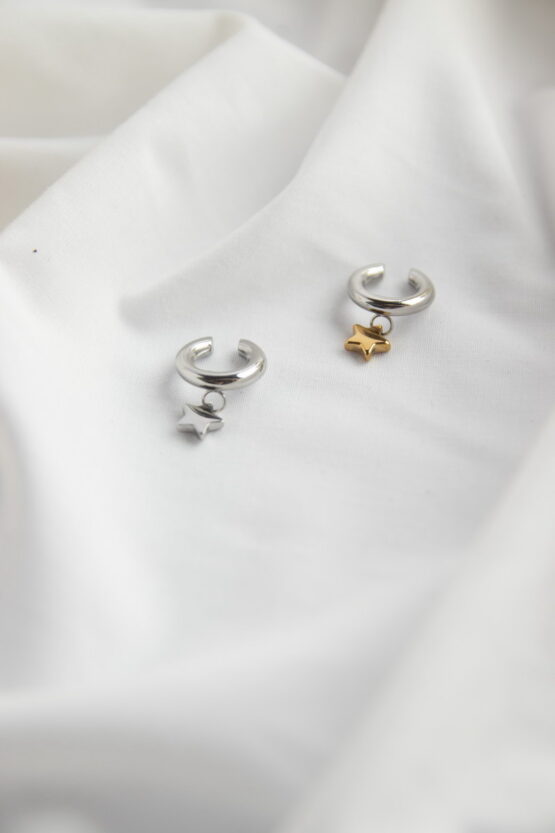 Two Tone Star Cuff Stainless Steel