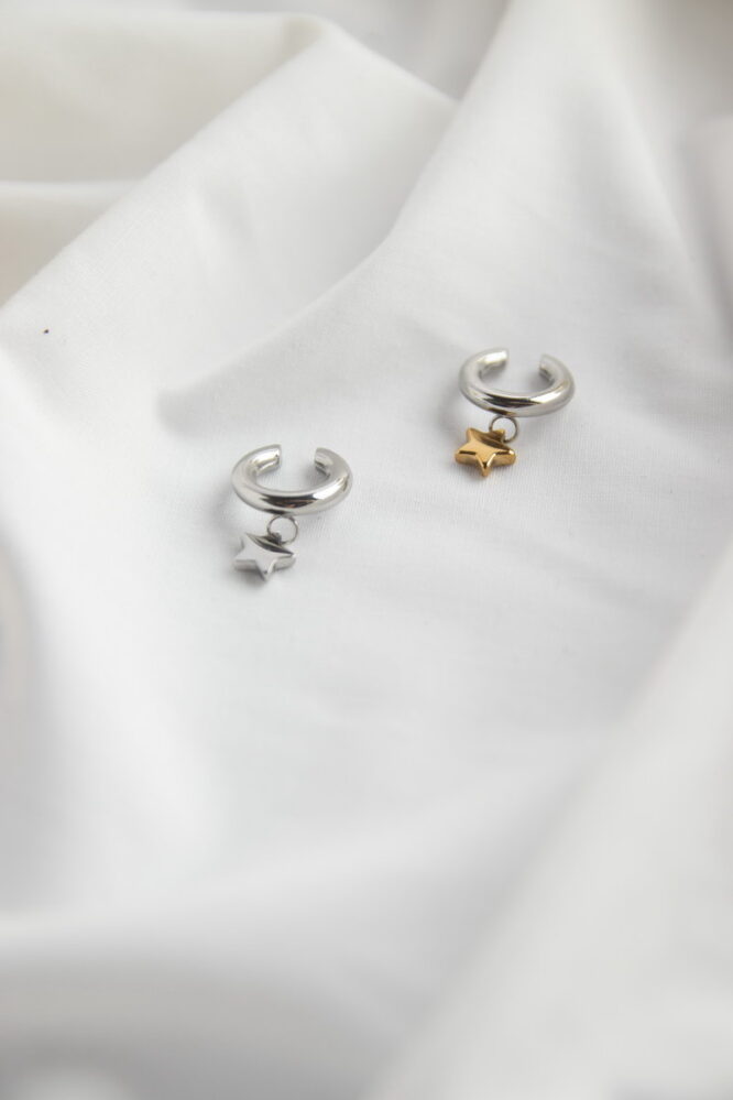 Two Tone Star Cuff Stainless Steel