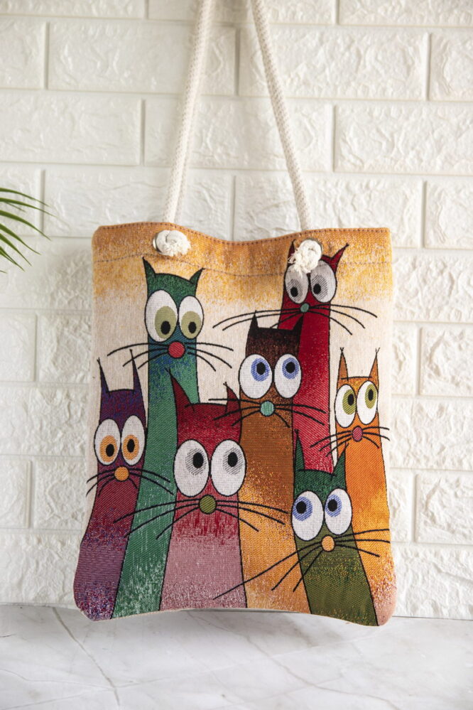 Shopper Bag Με Γάτες Σχέδιο 31