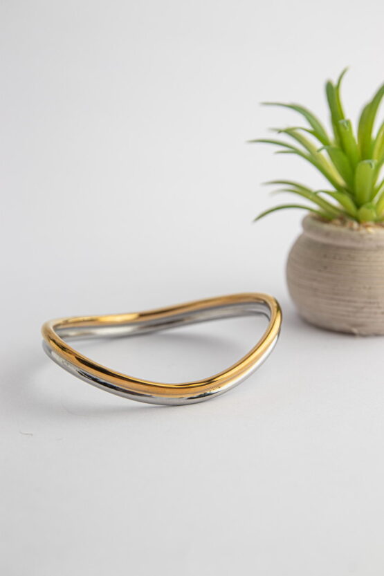 Two Tone Χειροπέδα Κύμα Stainless Steel