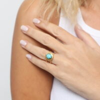 African Τυρκουάζ Stainless Steel Δαχτυλίδι Σχέδιο 02