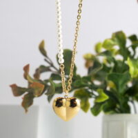 Pearl Heart Stainless Steel Κολιέ Με Καρδιά