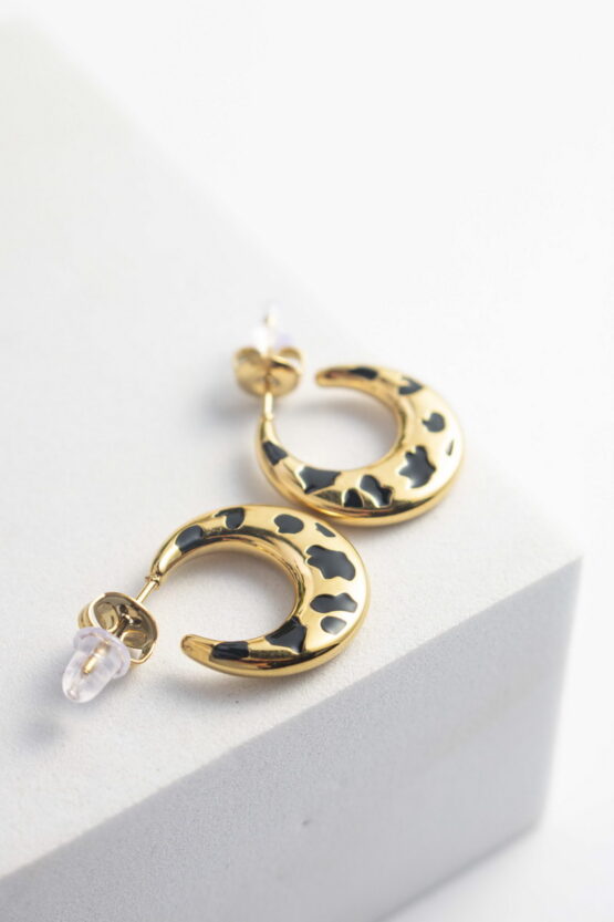 Animal Print Stainless Steel Κρικάκια Σχέδιο 2