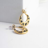 Animal Print Stainless Steel Κρικάκια Σχέδιο 2