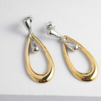 Two Tone Δάκρυ Σκουλαρίκια Stainless Steel