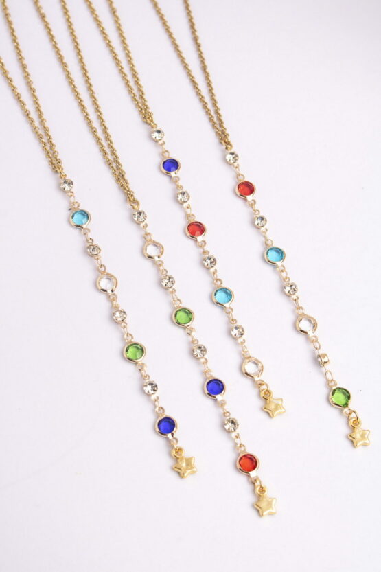 Palm Beach Stainless Steel Κολιέ Με Πέτρες Σχέδιο 9