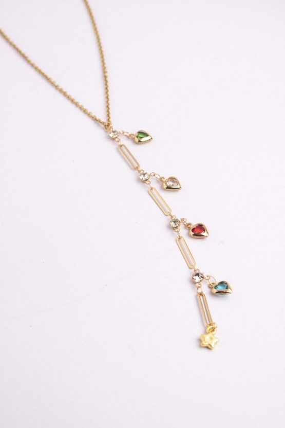 Palm Beach Stainless Steel Κολιέ Με Πέτρες Σχέδιο 10