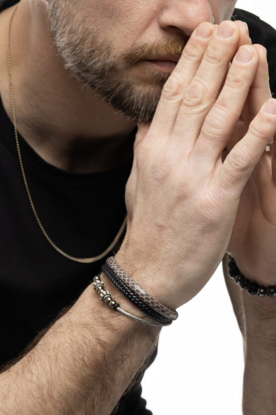 Adam Stainless Steel Ανδρικό Βραχιόλι Σχέδιο 20