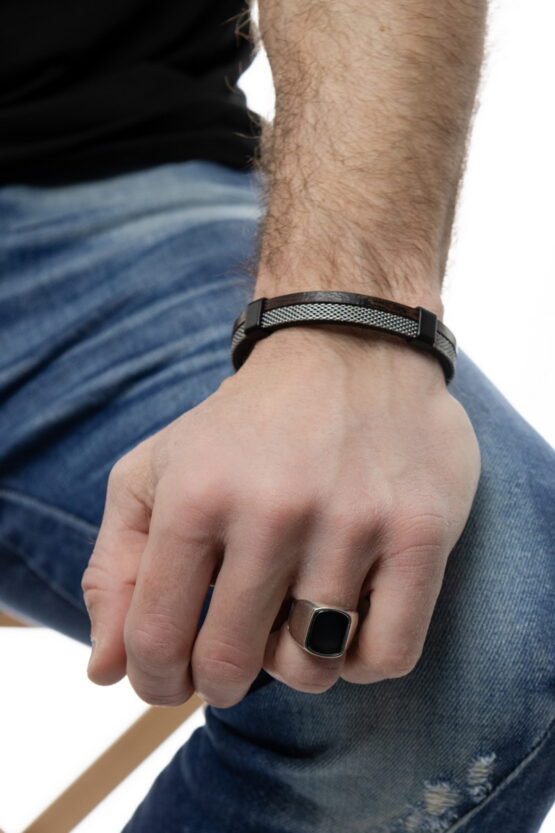 Adam Stainless Steel Ανδρικό Βραχιόλι Σχέδιο 25