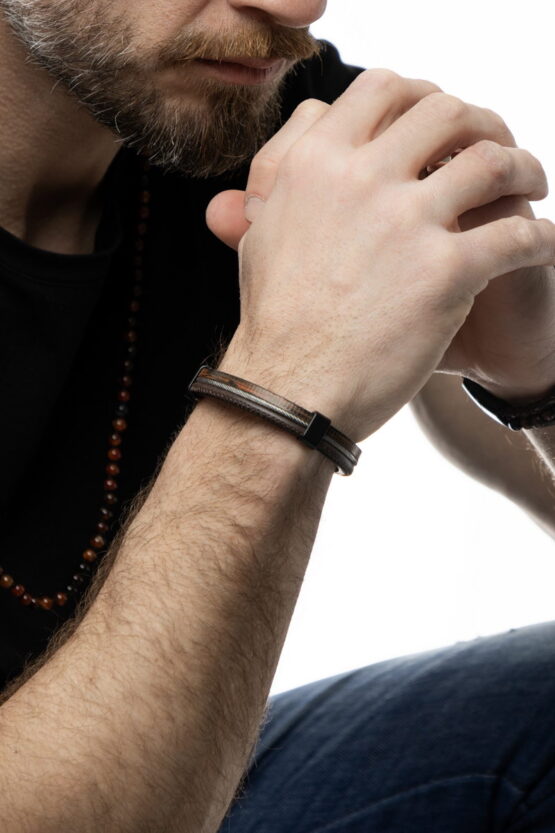 Adam Stainless Steel Ανδρικό Βραχιόλι Σχέδιο 22