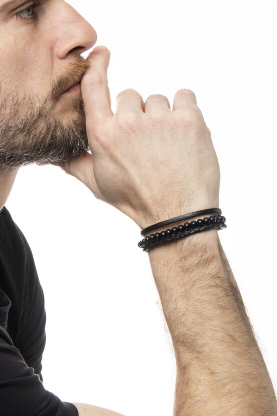 Adam Stainless Steel Ανδρικό Βραχιόλι Σχέδιο 16