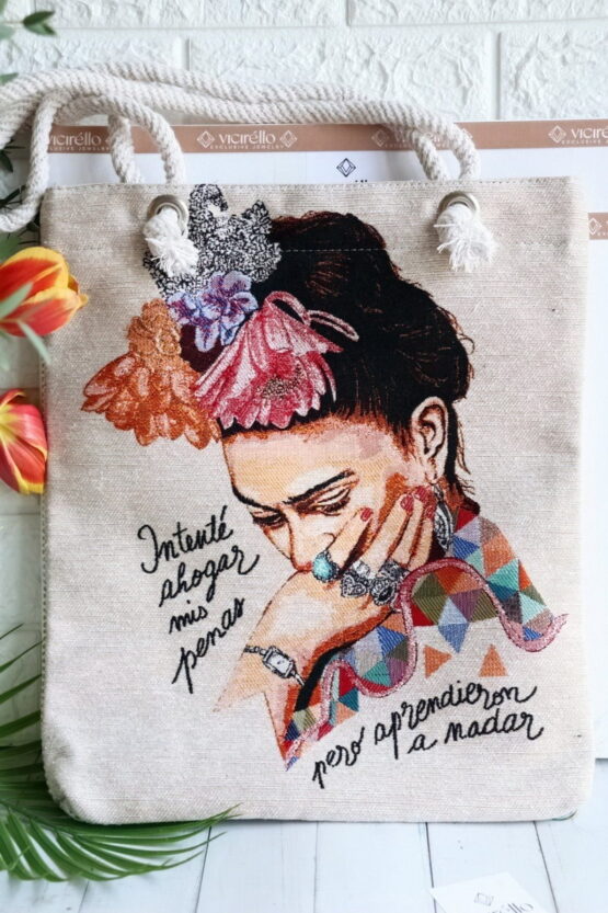 Shopper Bag Με Frida Kahlo Σχέδιο 3
