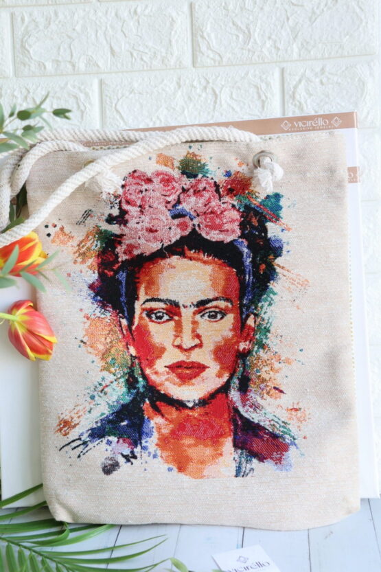 Shopper Bag Με Frida Kahlo Σχέδιο 5