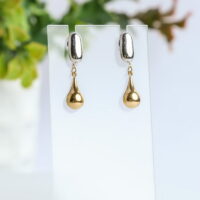 Two Tone Small Σκουλαρίκια Stainless Steel