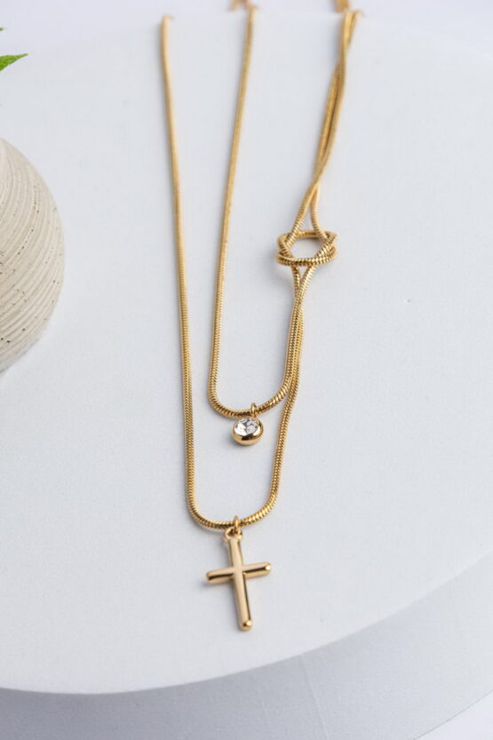 Cross Stainless Steel Κολιέ Σχέδιο 8