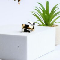 Two Tone Stainless Steel Δαχτυλίδι Leaf