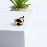 Two Tone Stainless Steel Δαχτυλίδι Leaf