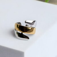 Two Tone Stainless Steel Δαχτυλίδι Leaf