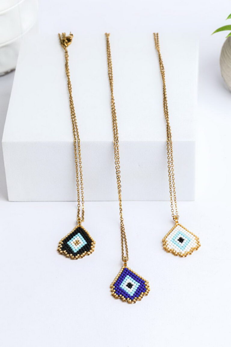 Miyuki Κολιέ Ματάκι Stainless Steel Σχέδιο 45