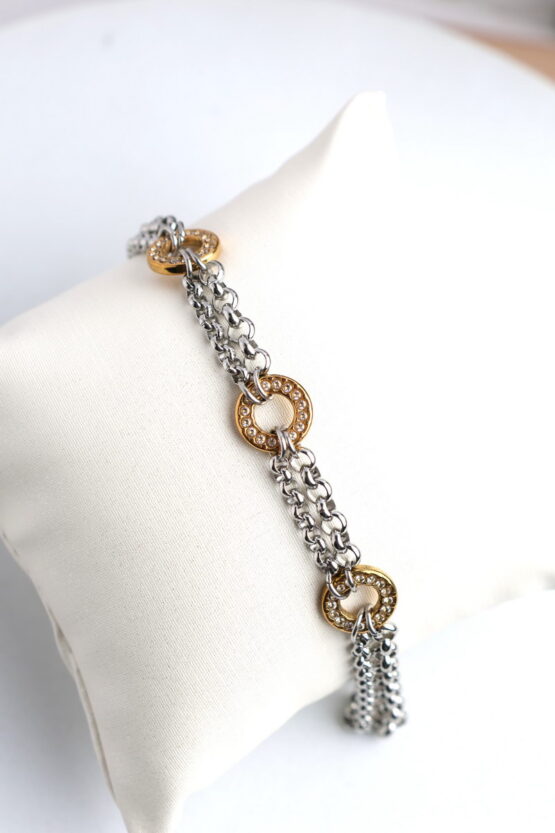 Two Tone Stainless Steel Elegant Βραχιόλι