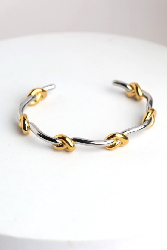 Two Tone Χειροπέδα Κόμπος Stainless Steel
