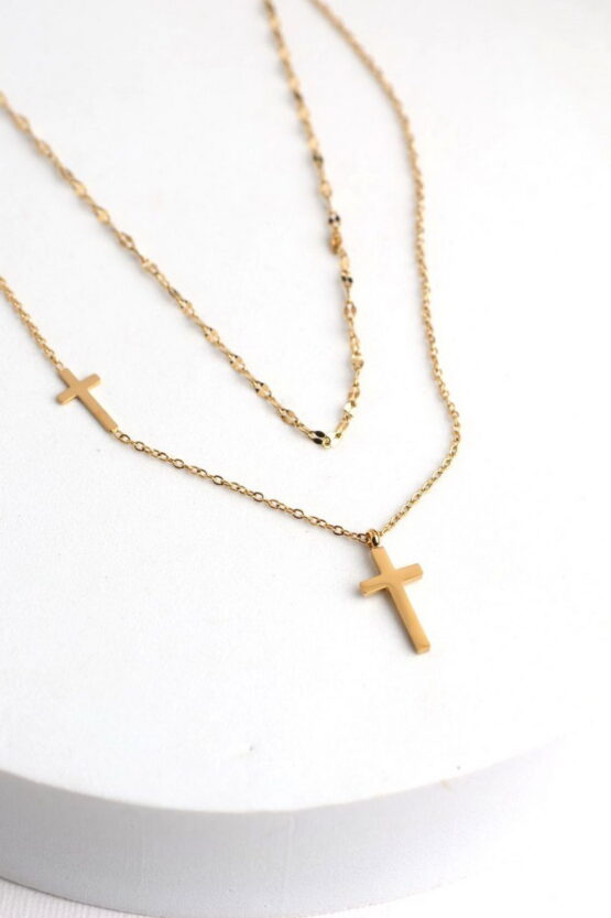 Cross Stainless Steel Κολιέ Σχέδιο 9