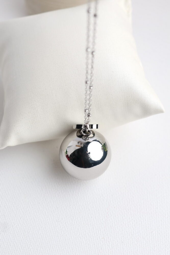 Ασημί Χρώμα Dot Stainless Steel Κολιέ